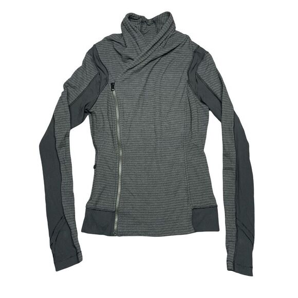 Lululemon Women Activewear Jacket 8 Black Bhakti Yoga Asymmetric Full Zip - Picture 1 of 10